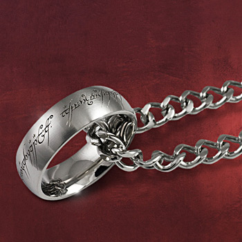 Herr der Ringe - Edelstahlring mattiert an Kette