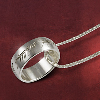 Herr der Ringe - Silberring an Kette