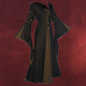 Elisa - Mittelalterkleid schwarz-braun