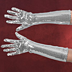Paillettenhandschuhe silber
