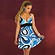 Kleid t�rkis-wei�