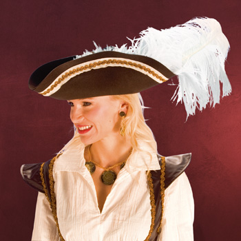 Piratenhut braun - Kost&uuml;mzubeh&ouml;r