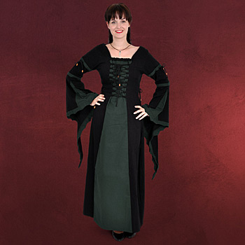 Leona - Mittelalterkleid schwarz-gr�n