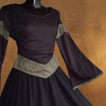 Mittelalter Bluse schwarz-gr�n