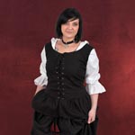 Mittelalter-Blusentop mit Schn�rung schwarz