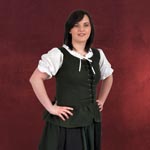 Mittelalter-Blusentop mit Schn�rung dunkelgr�n