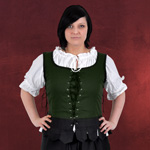 Mittelalter-Schn�rblusentop gr�n-schwarz