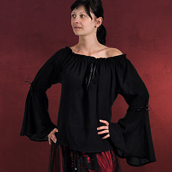 Cecilia Mittelalter Bluse schwarz