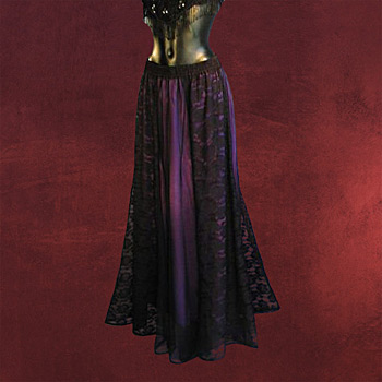 Chiffon Spitzenrock schwarz-lila