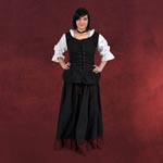 Mittelalterrock mit R�schen schwarz-rot