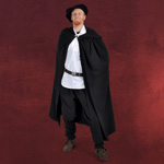Mittelalter Cape mit Kapuze schwarz