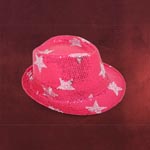 Paillettenhut Pink Star
