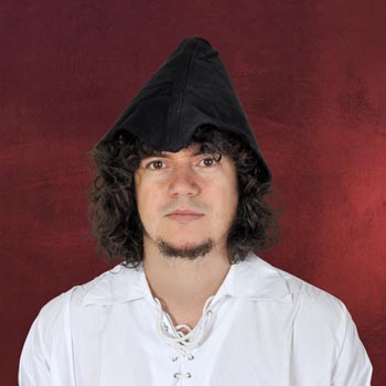 Leder Hut Robin Hood Style - schwarz