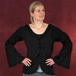 Schn�rbluse mit R�schen tailliert schwarz