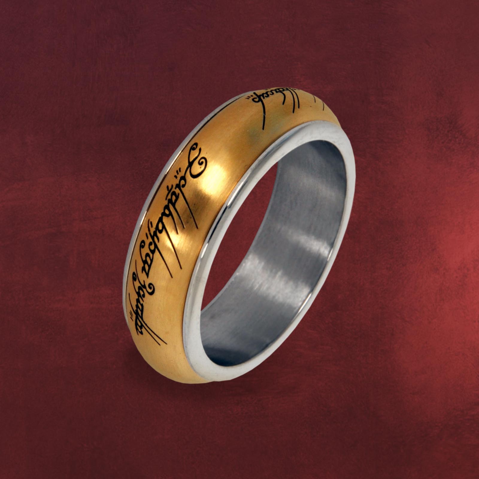 Herr der Ringe Der Eine Ring Rotierend Edelstahl vergoldet edles Schmuckdisplay eBay