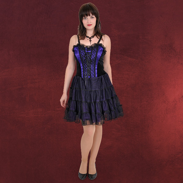 Gothic Mode Corsage Kleid m. Tüll Rock schwarz/lia | eBay
