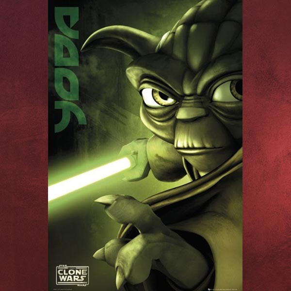 Wars   Clone Wars   Yoda mit Schwert   Poster   55,9x86,3cm